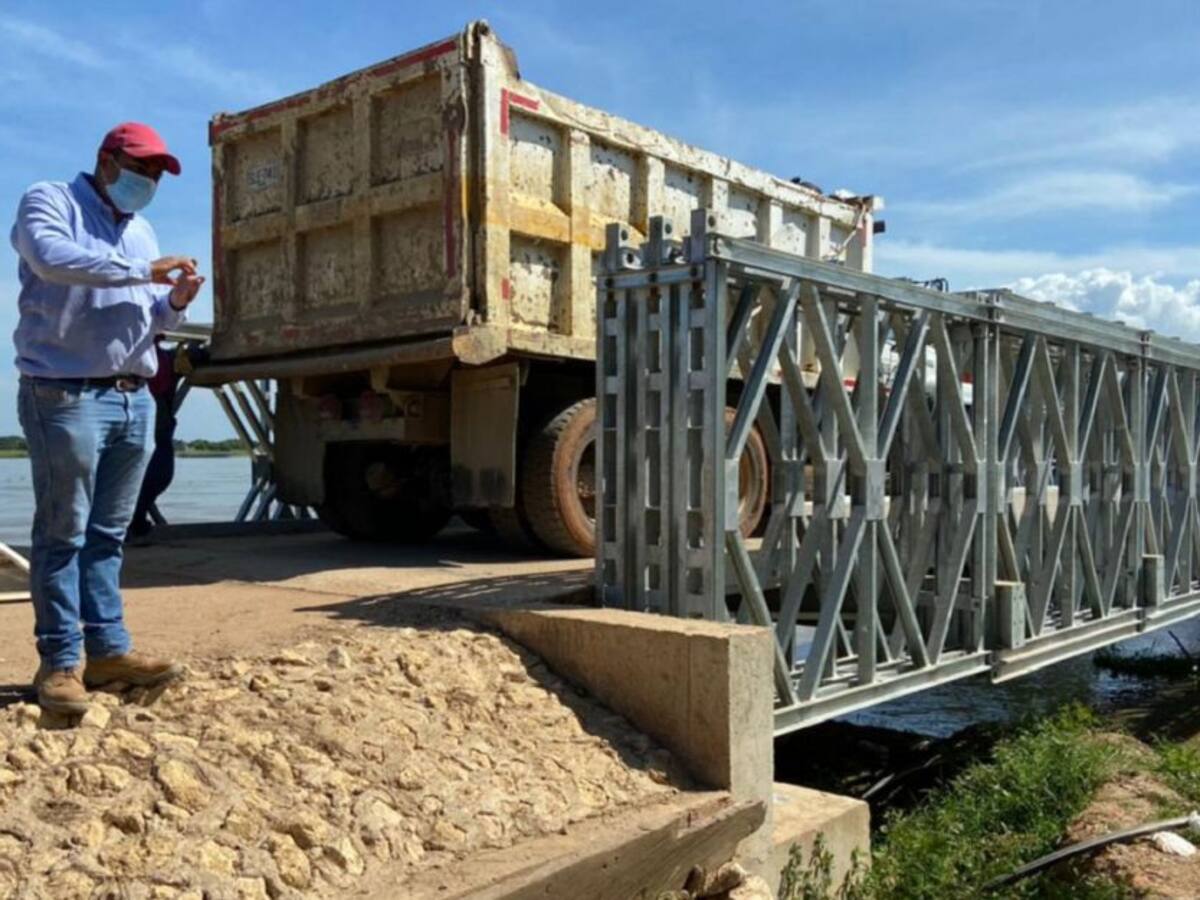 Realizaron prueba de carga en el puente El Chorro de Magangué