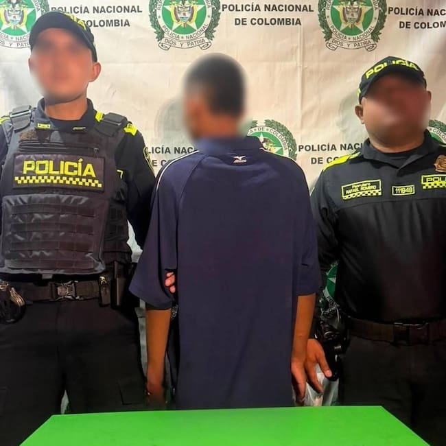 Capturado con arma de fuego. // Policía Metropolitana de Cartagena