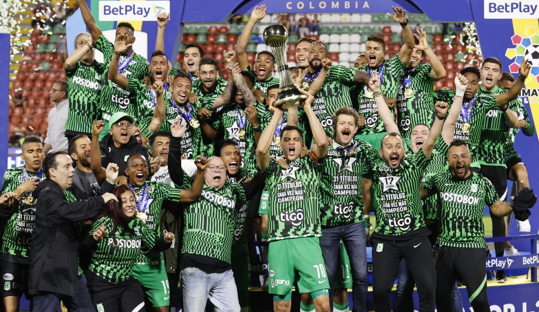 Festejo del título de Atlético Nacional en Ibagué