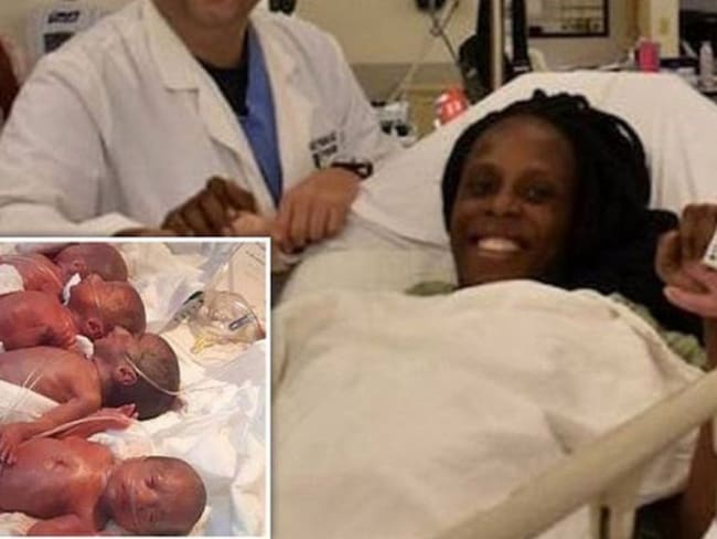 Mujer da a luz a nueve bebés cuando solo esperaba 7