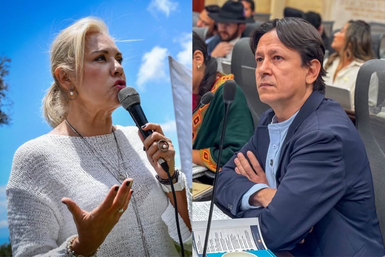 Olga Lucía Alfonso, directora de Cortolima, y el congresista Renzo García