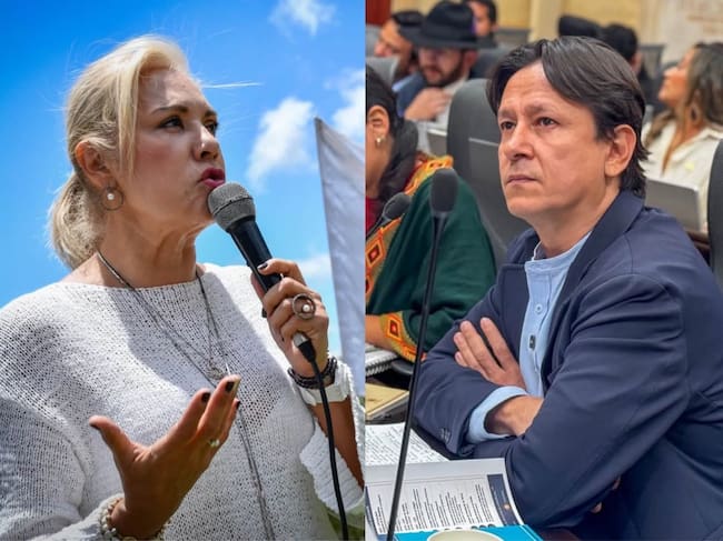 Olga Lucía Alfonso, directora de Cortolima, y el congresista Renzo García