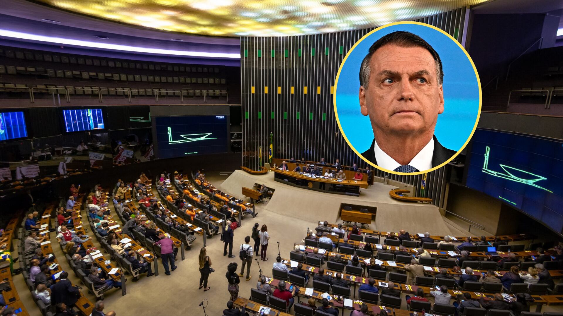 Cámara de Diputados de Brasil y Jair Bolsonaro. FOTOS: diegograndi y Mauro Pimentel - AFP/Getty Images