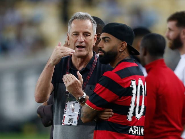 Rodolfo Landim, presidente del Flamengo, junto a Gabigol, gran figura del club. (Photo by Wagner Meier/Getty Images)
