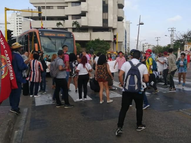 Sin mayores alteraciones, se realizaron protestas en Cartagena