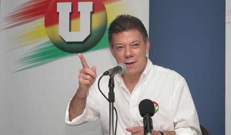 Juan Manuel Santos durante la campaña a la presidencia del 2010.