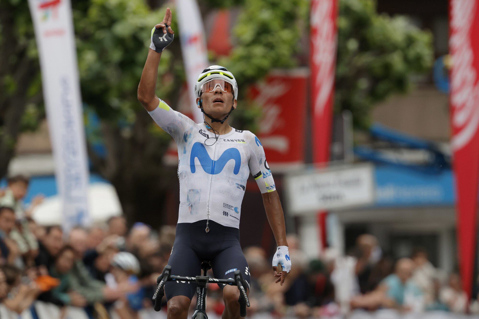 Nairo Quitana, ganador de la segunda etapa de la Vuelta a Asturias / Twitter: @Movistar_Team