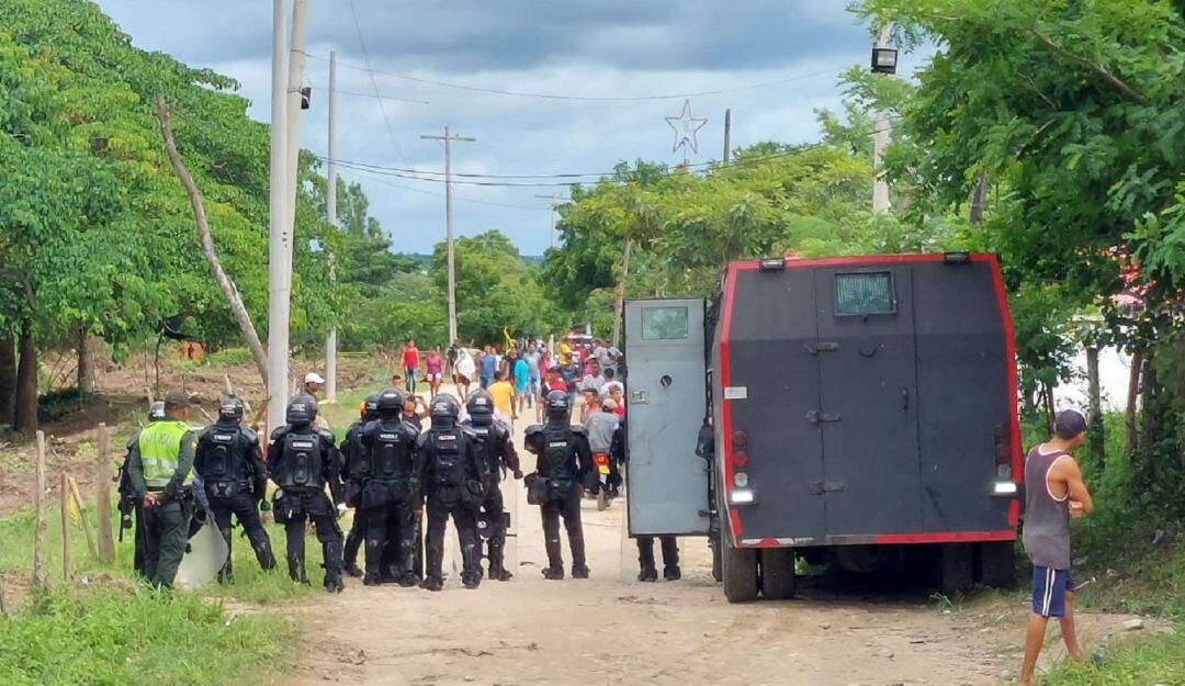 Sitio del desalojo en Galapa 