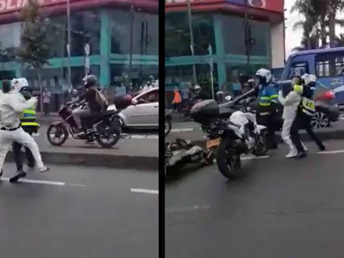 Agresiones entre un ciudadano y unidades de Tránsito de Manizales