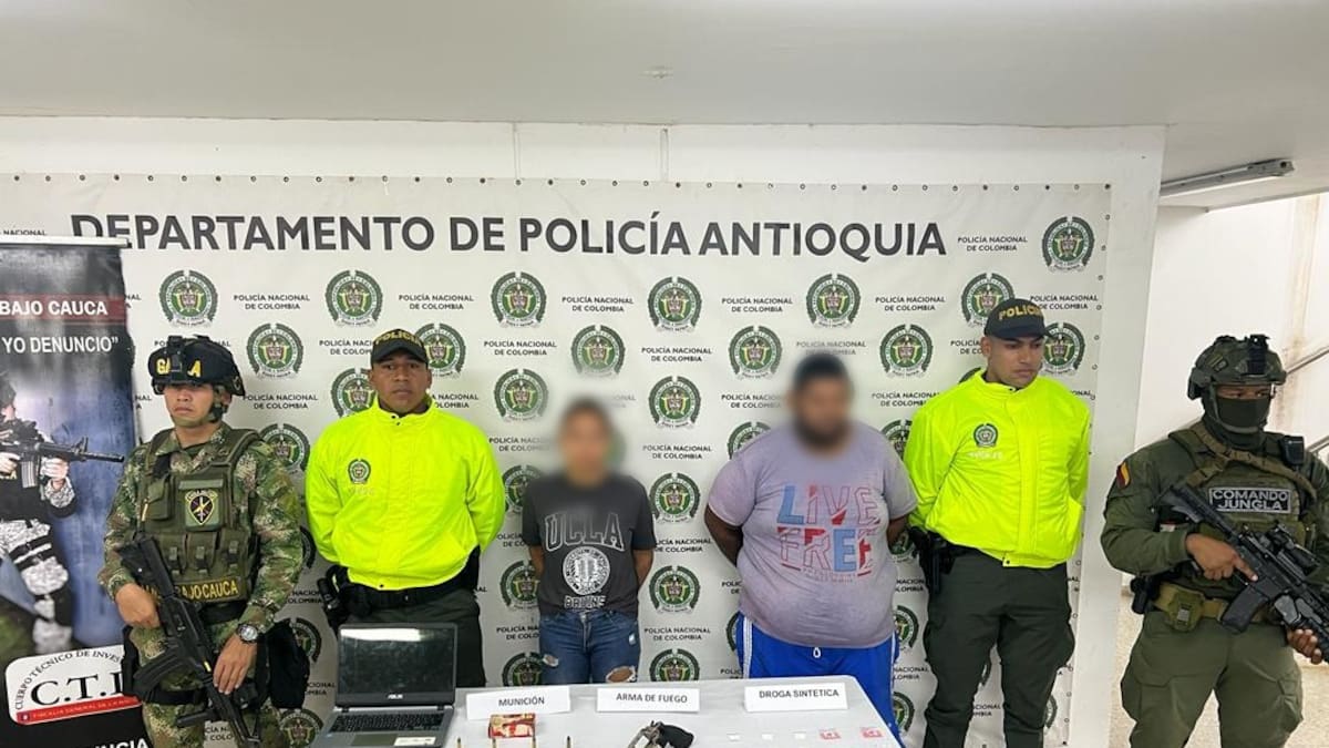 En el municipio de Caucasia fueron capturados dos integrantes del Clan del Golfo.