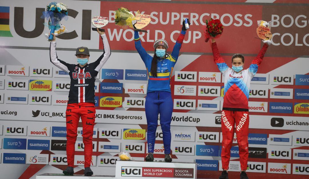 Mariana Pajón, campeona de la cuarta válida de la Copa Mundo de BMX celebrada en Bogotá