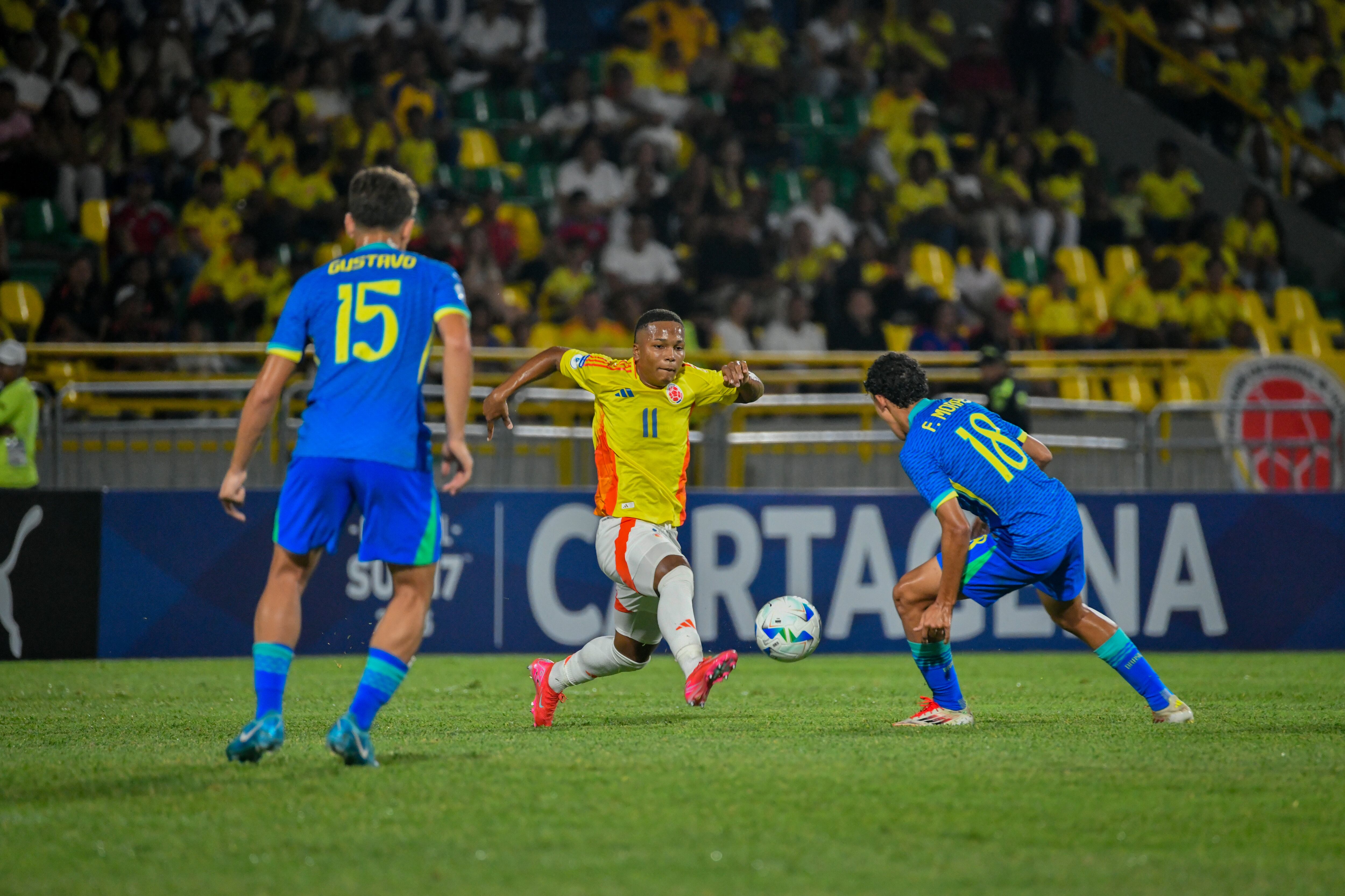 Duelo entre Colombia y Brasil en la final del Sudamericano Sub-17 / FCF