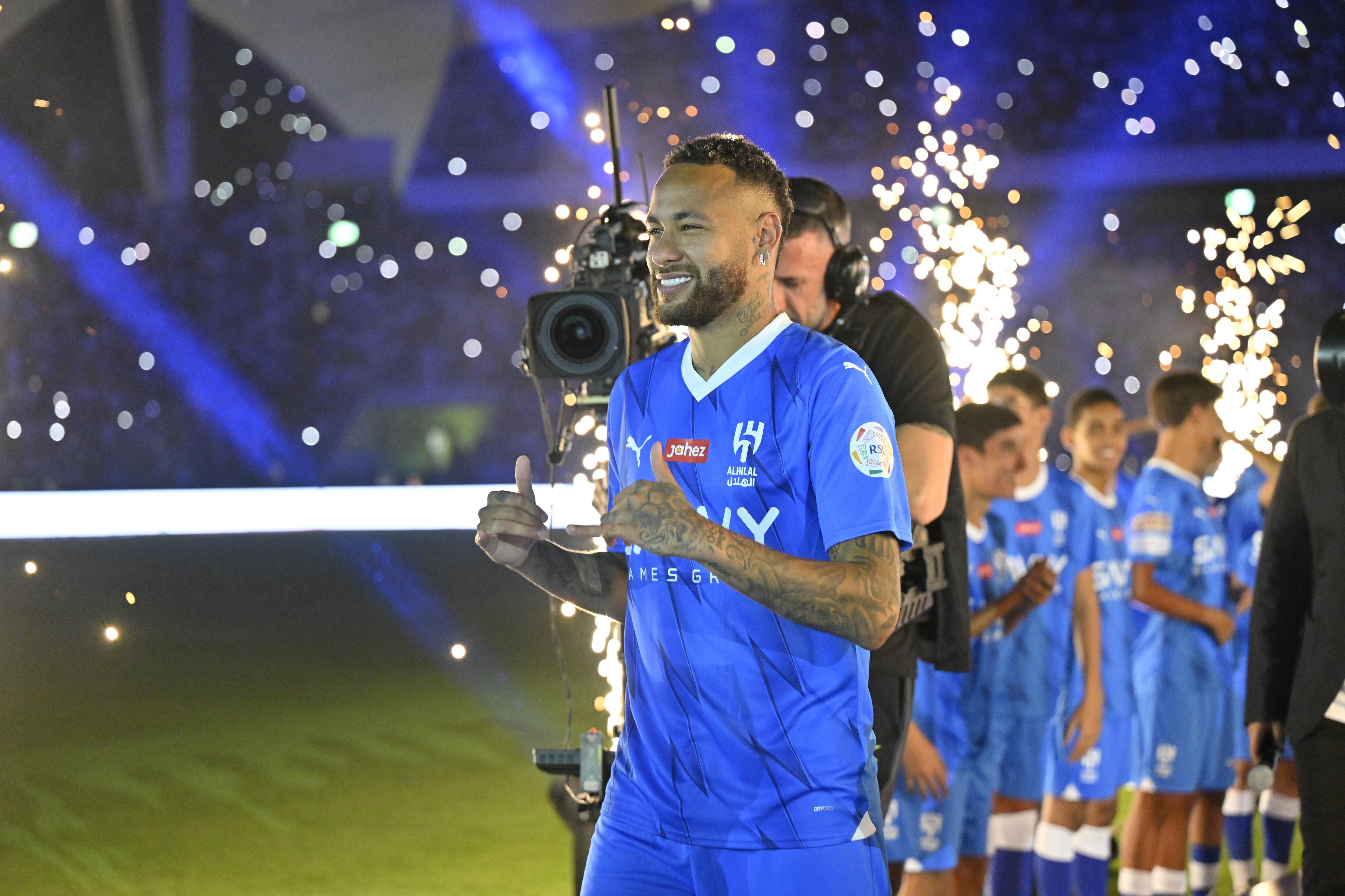 Presentación de Neymar con el Al-Hilal. (Photo by Mohammed Saad/Anadolu Agency via Getty Images)