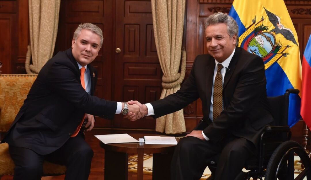 Presidente de Colombia Iván Duque en el VII Gabinete Binacional con el presidente de Ecuador Lenín Moreno 
