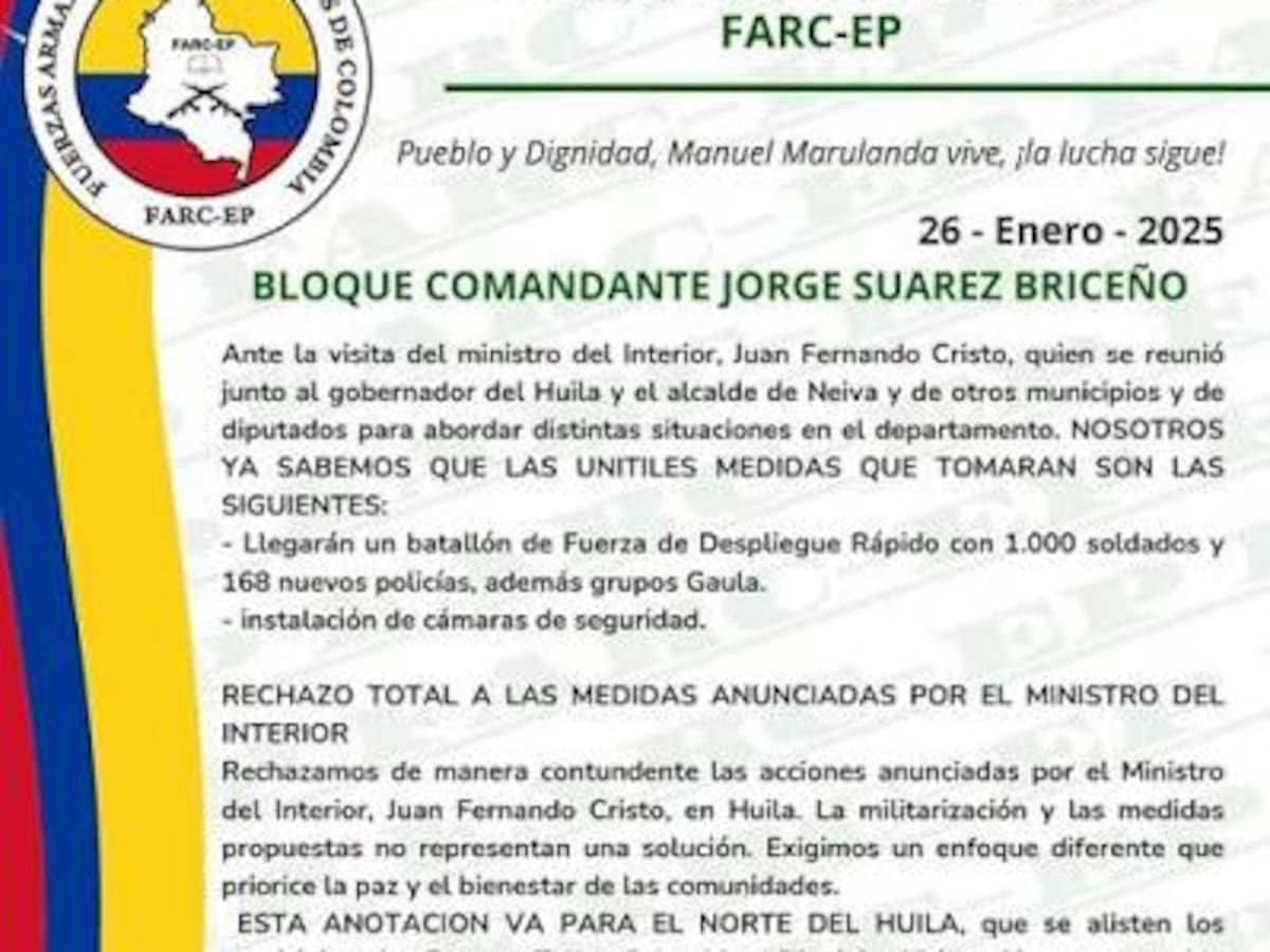Investigan presuntos panfletos extorsivos dirigidos a líderes comunales del Huila