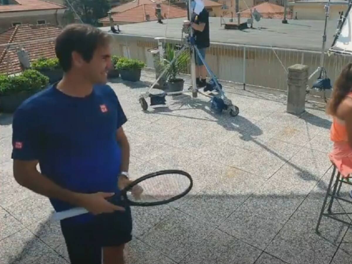 Federer sorprendió a dos pequeñas aficionadas italianas