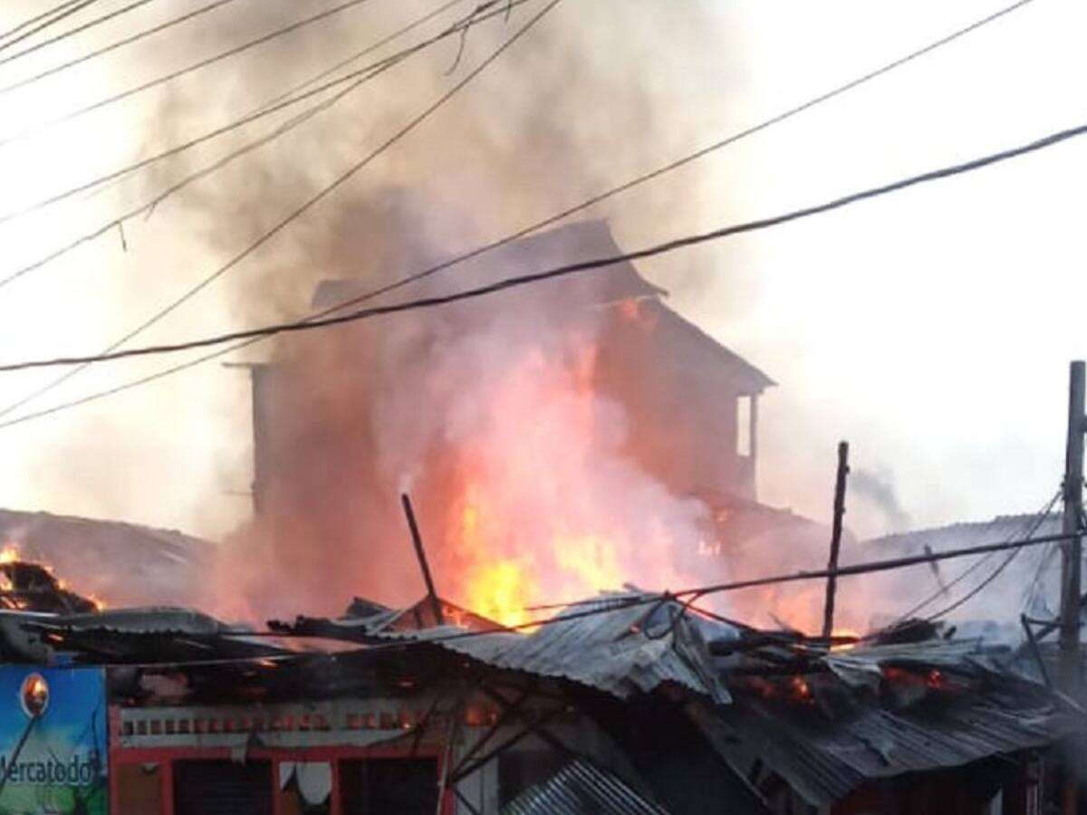 Incendio en Timbiquí en el Cauca, al parecer por una polvorearía