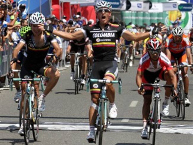 Juan Pablo Forero ganó en embalaje, en la llegada a Cali de la Vuelta a Colombia
