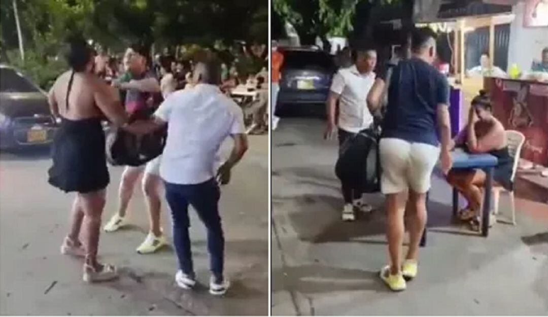Hombre encontró a su novio con la amante; armaron pelea en plena vía