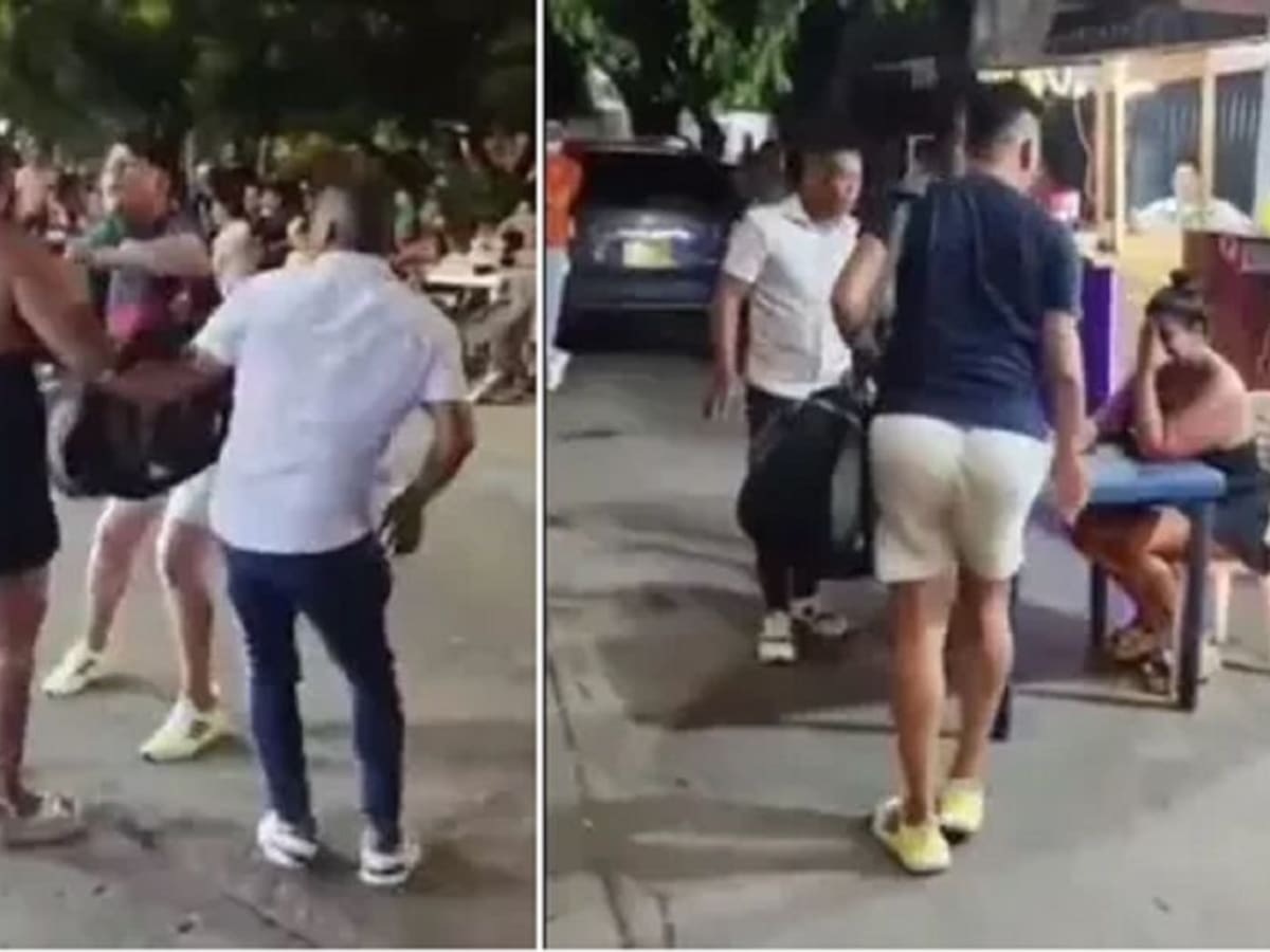 Hombre encontró a su novio con la amante; armaron pelea en plena vía