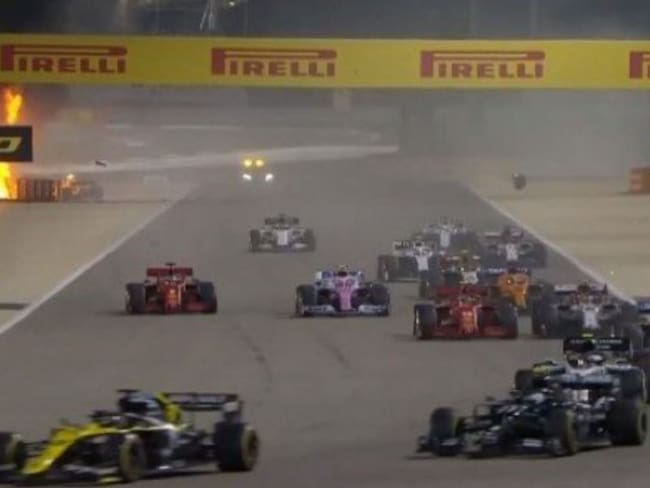 Impresionante accidente en Fórmula 1: carro de Grosjean terminó en llamas