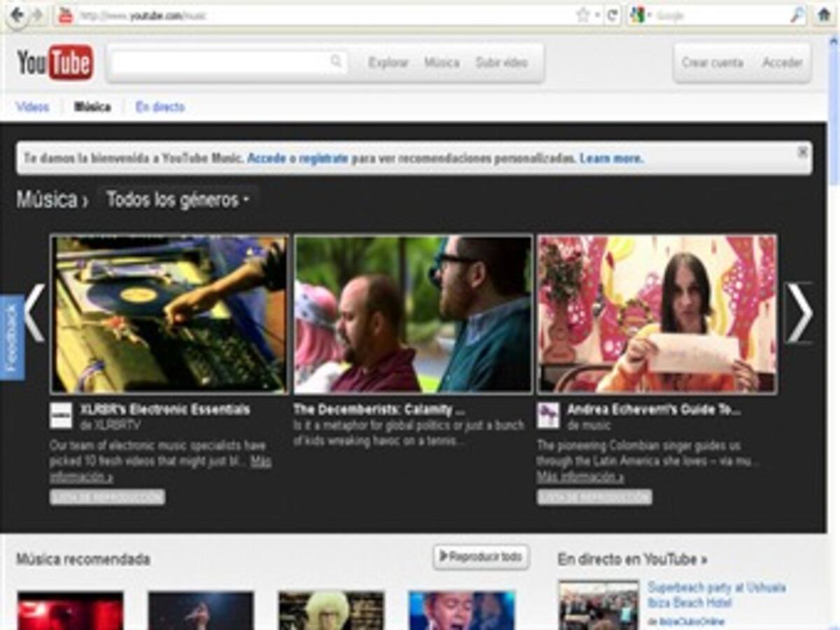 Youtube sigue optimizando su página musical