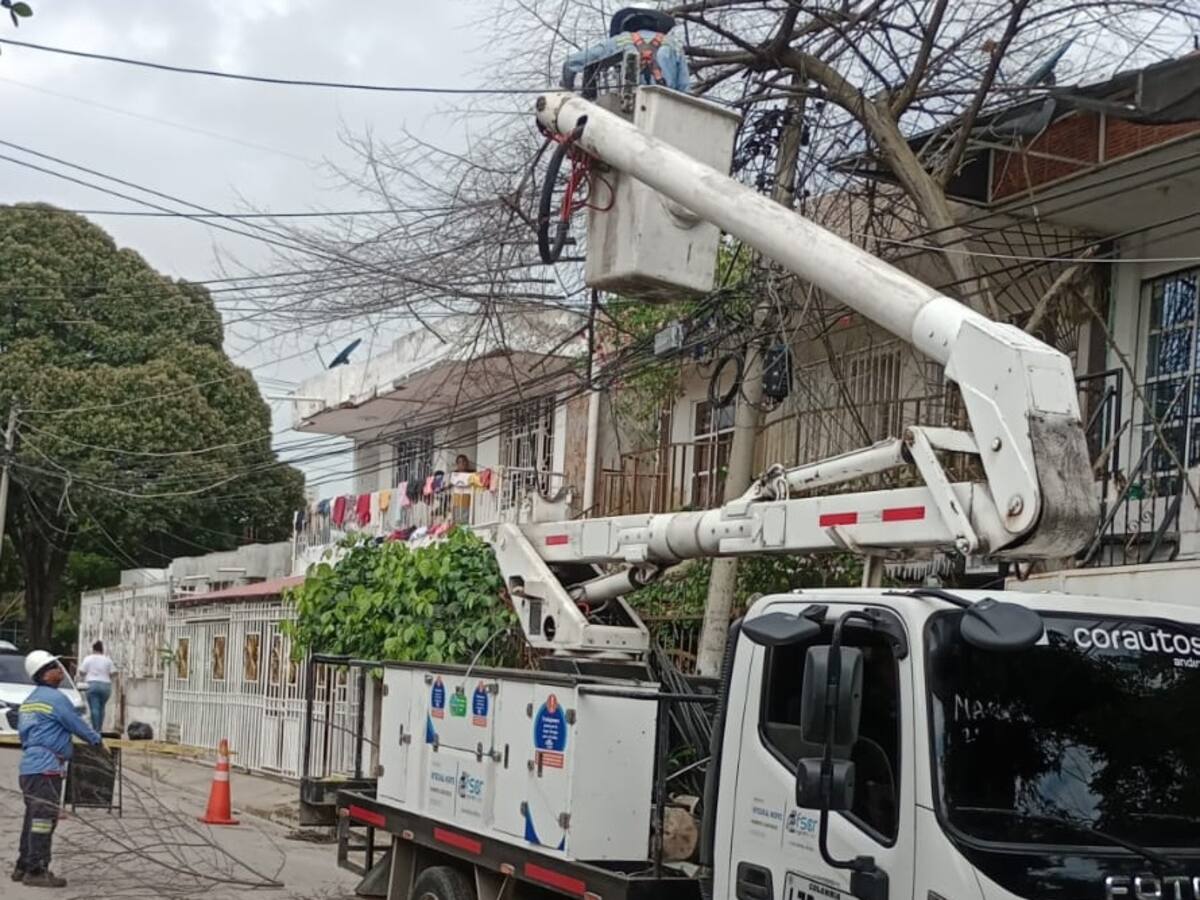 Afinia ha atendido más de 290 daños en redes eléctricas por vendaval en Cartagena