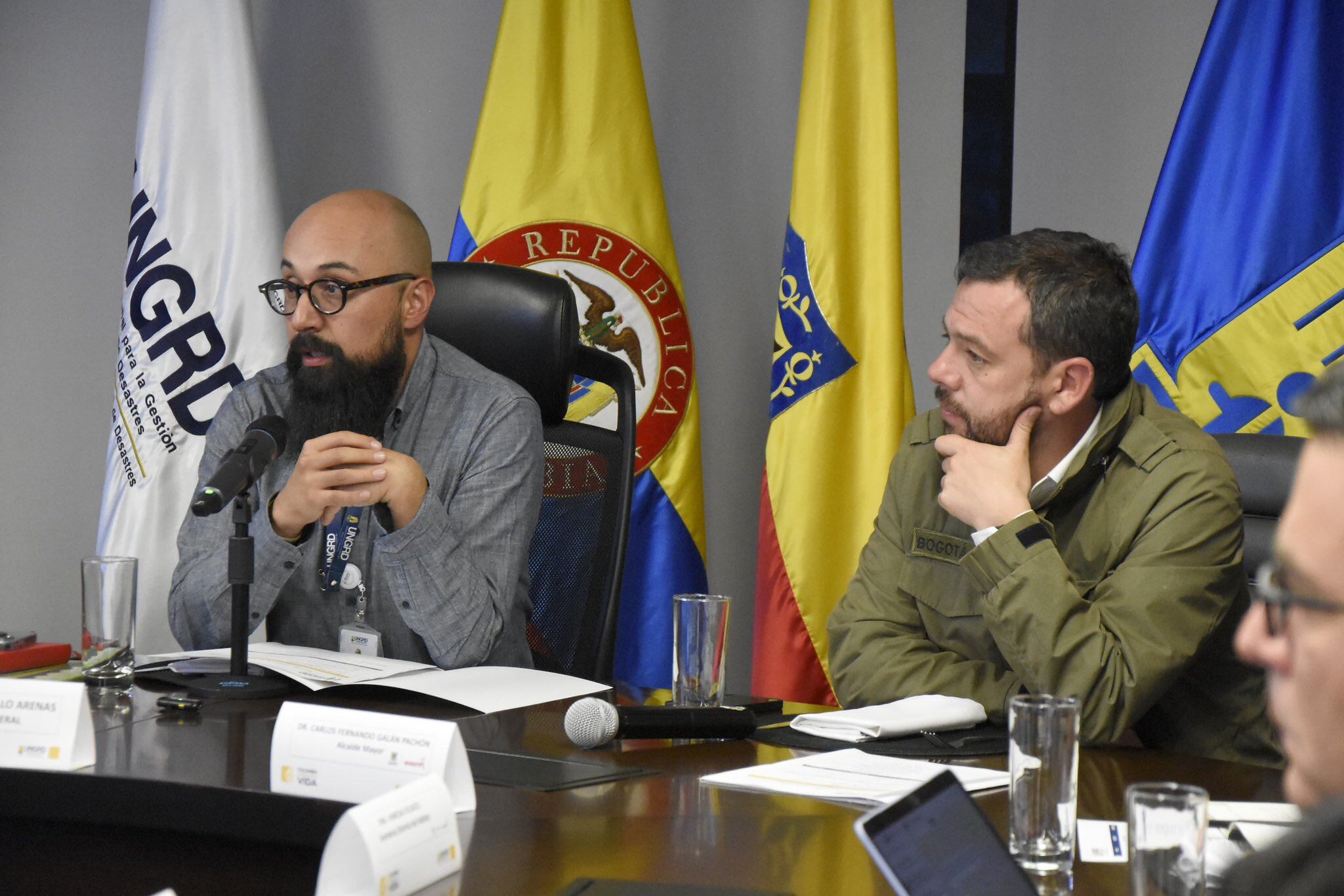Alcalde Carlos Fernando Galán y Director de la UNGRD