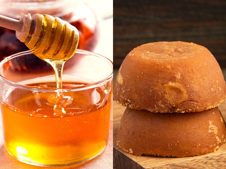 Comparación entre la miel y la panela (Fotos vía Getty Images)