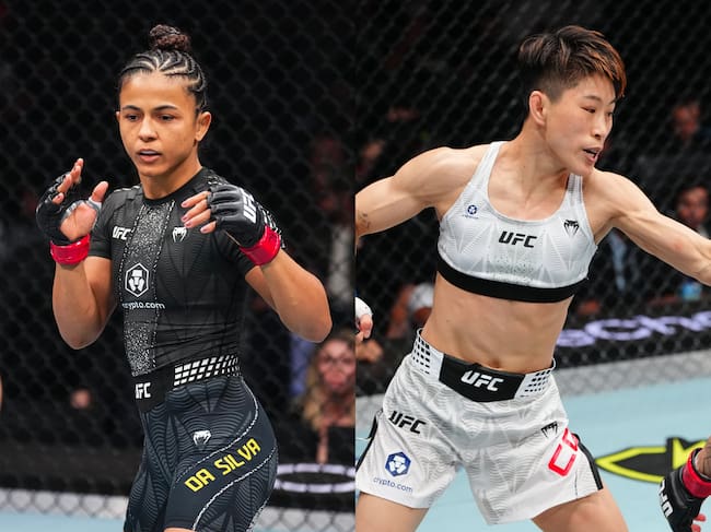Natalia Silva y Wang Cong, peleadoras de la UFC. Fotos: Getty Images.
