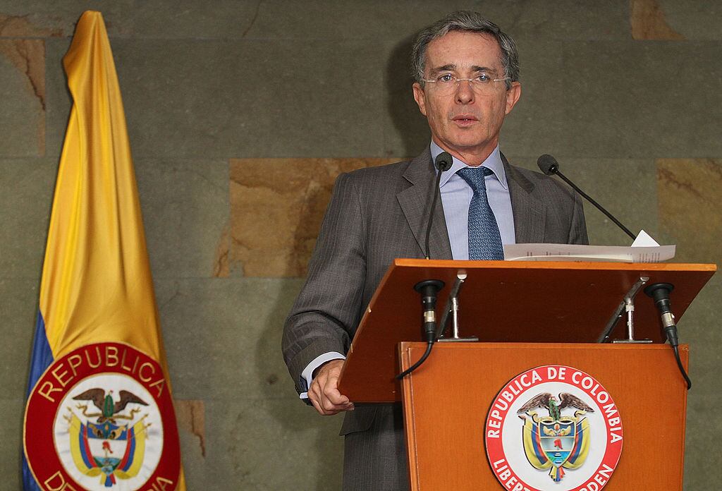 MEDELLIN, COLOMBIA - JANUARY 26:  Colombian President Alvaro Uribe