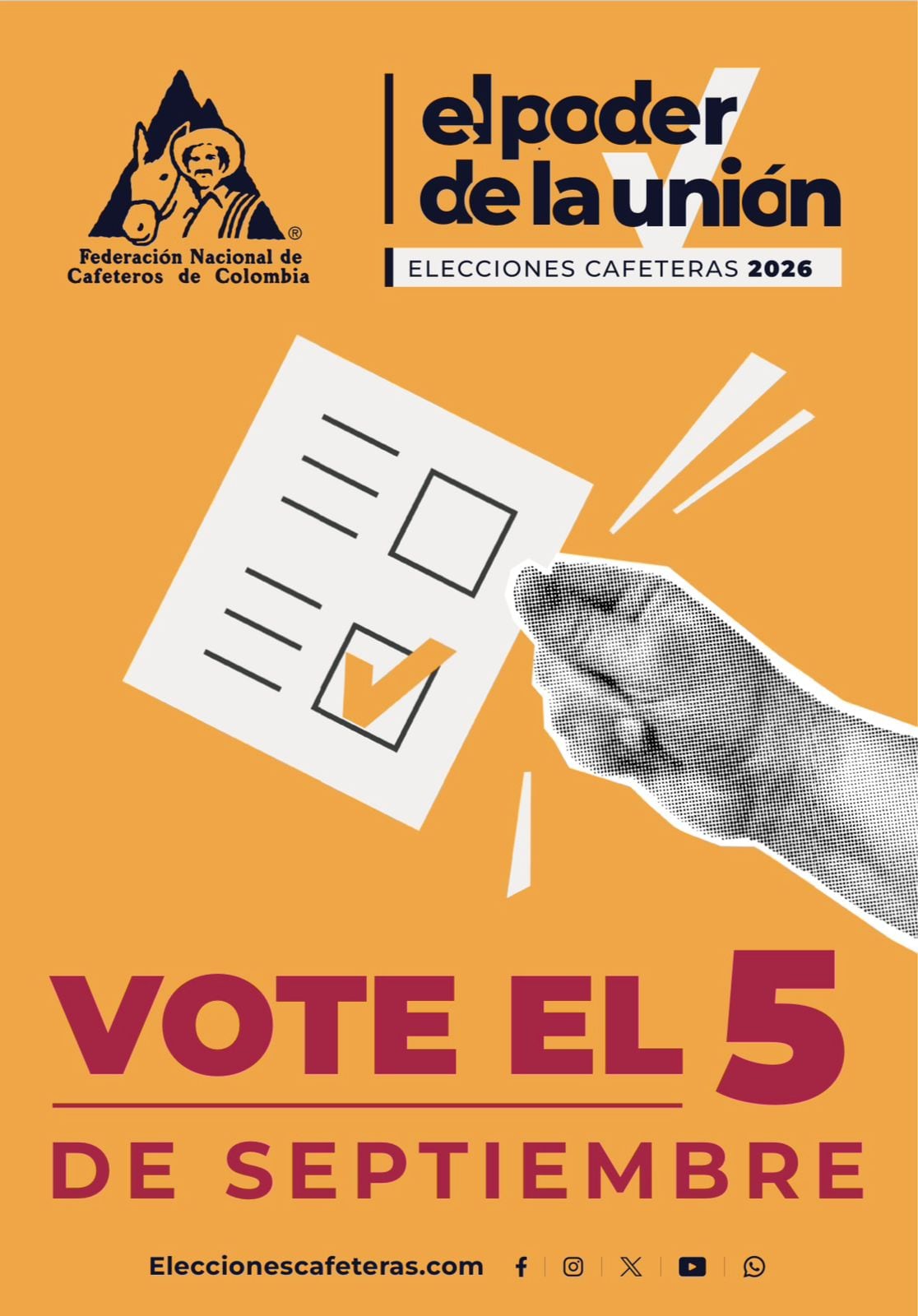 Esta sábado 5 de septiembre, elecciones cafeteras. Foto: Cortesía Federación Nacional de Cafeteros