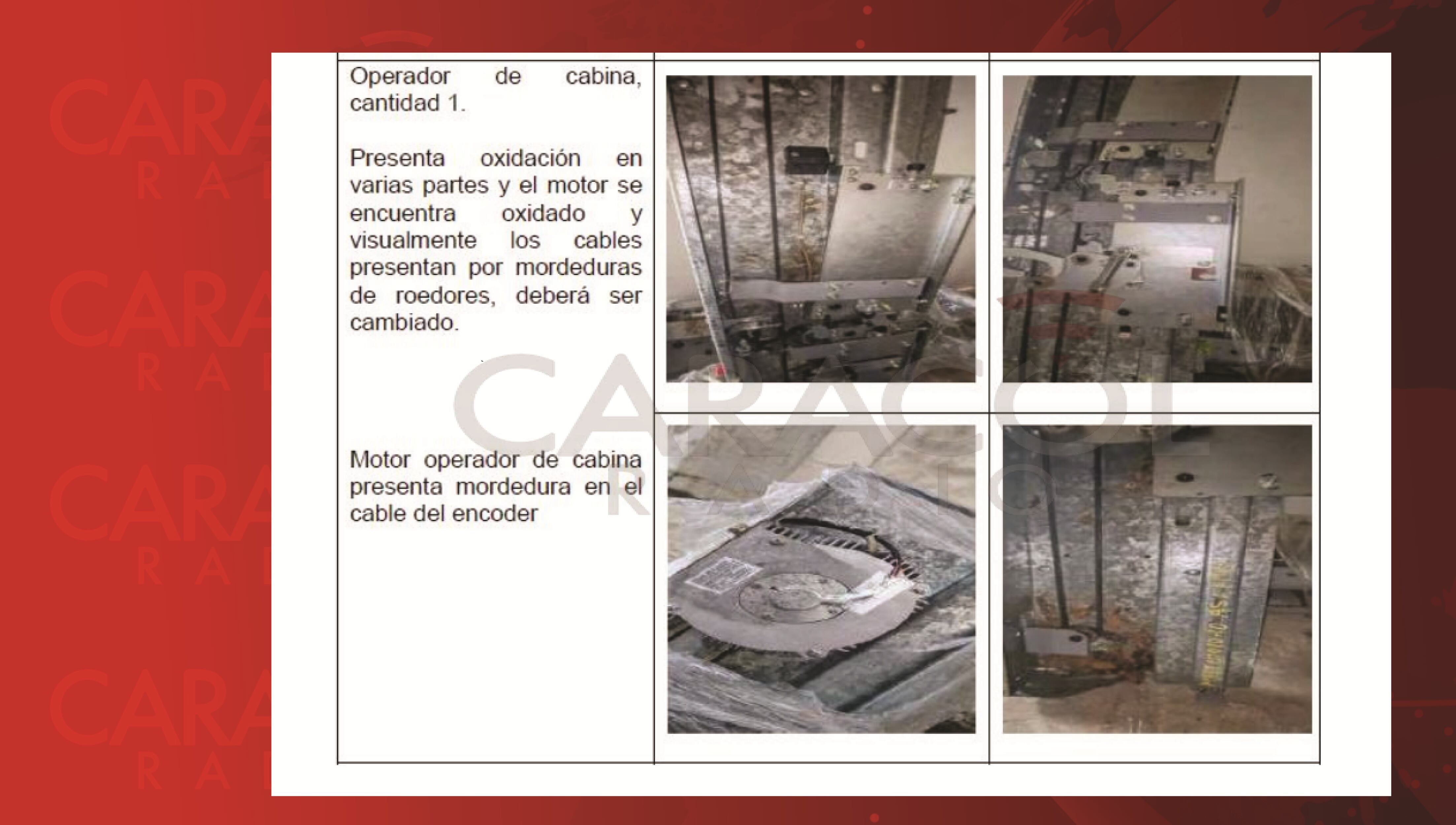 El registro fotográfico del estado de la mercancía del ascensor en el aeropuerto de San Andrés.