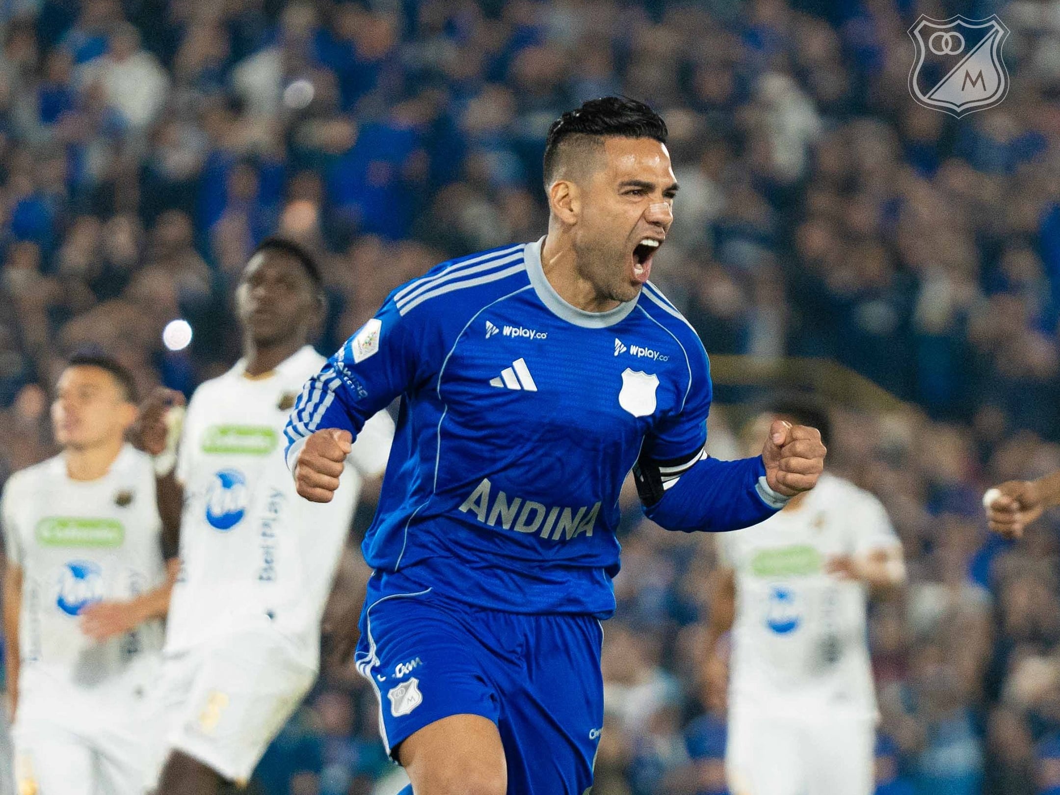 Falcao celebra su gol con Millonarios ante Águilas Doradas / Twitter: @MillosFCOficial.