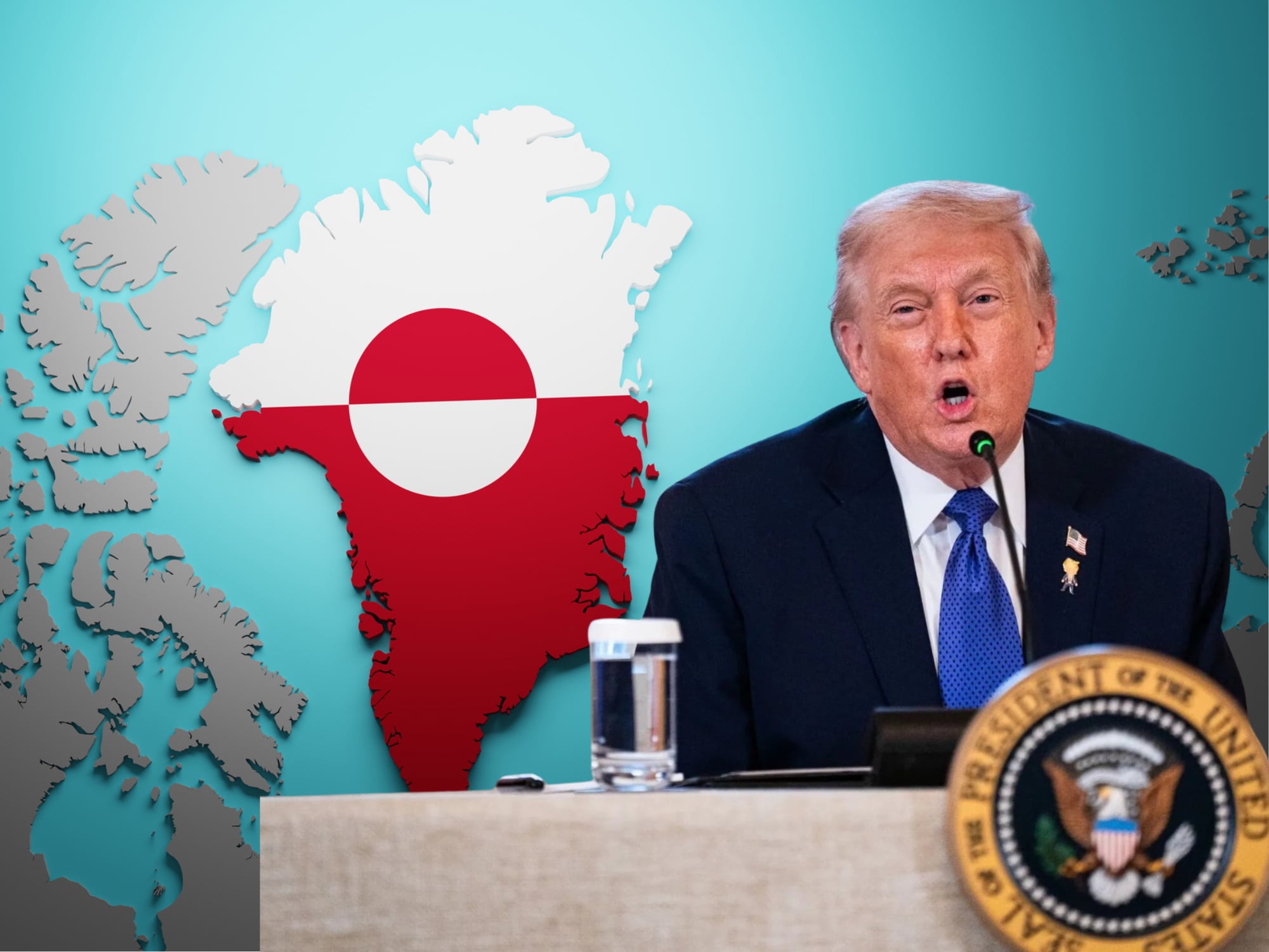 Groenlandia y Donald Trump. Foto: Al Drago/Bloomberg