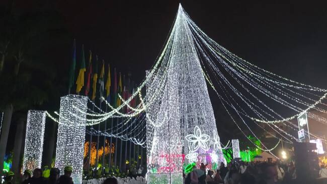 Alumbrado navideño en el sector del CAM en Armenia