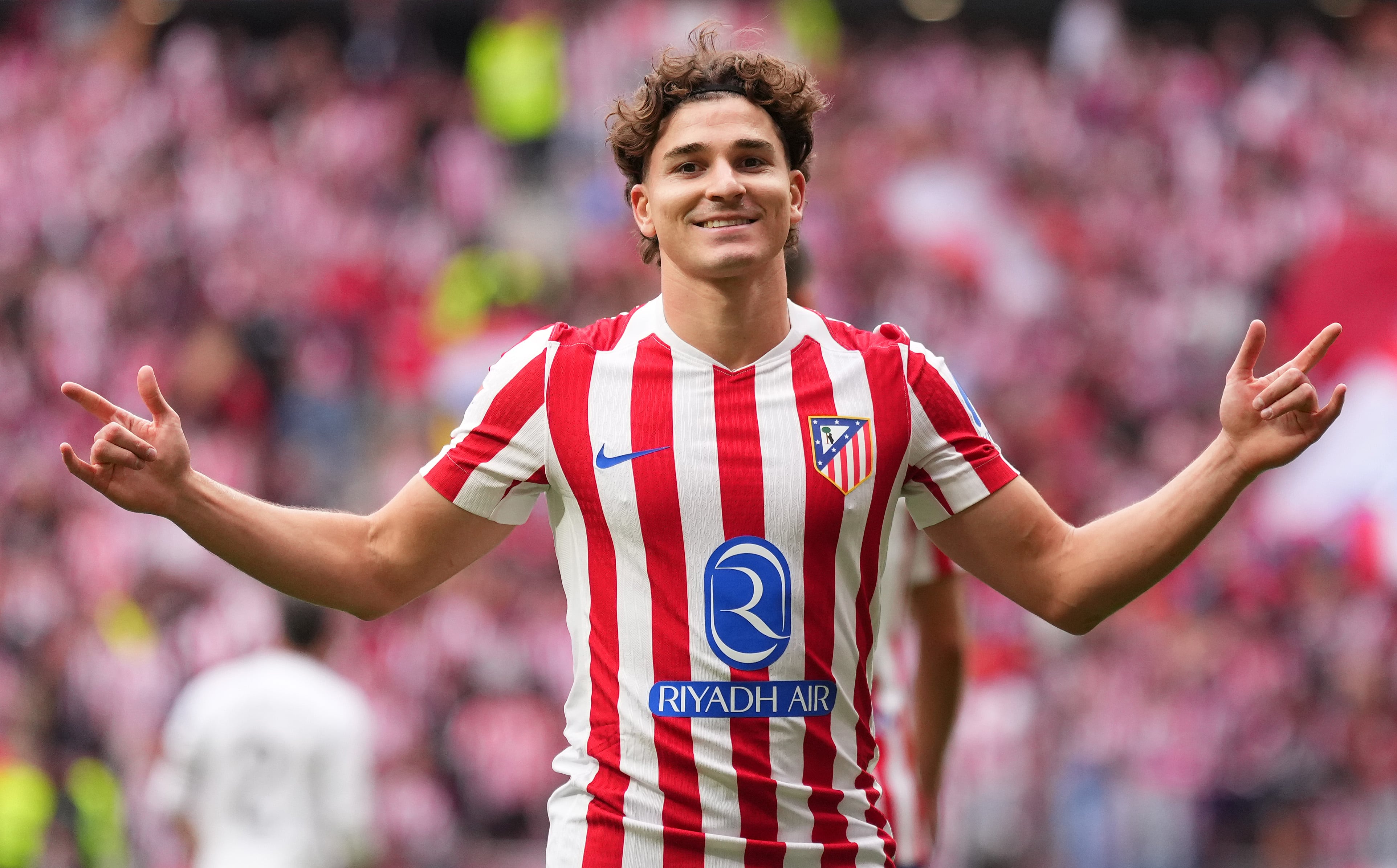 Julián Alvarez celebra su gol ante el Real Madrid en el Wanda Metropolitano. FOTO: Angel Martínez/Getty Images