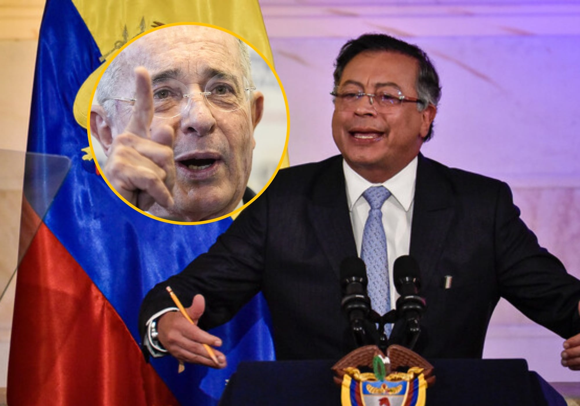 Álvaro Uribe y Gustavo Petro. Fotos: (Colprensa-Sergio Acero) / (Colprensa - Cristian Bayona)