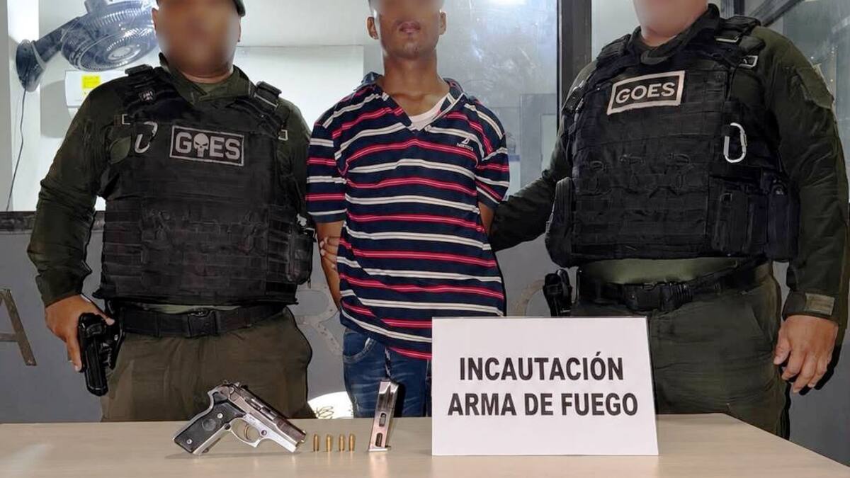 Capturado sujeto con arma de fuego en el barrio Olaya Herrera de Cartagena