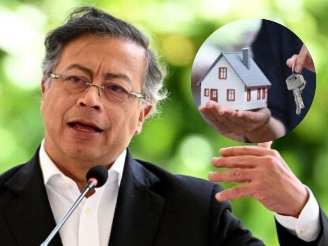 Presidente Petro y una vivienda. Imagen de referencia.