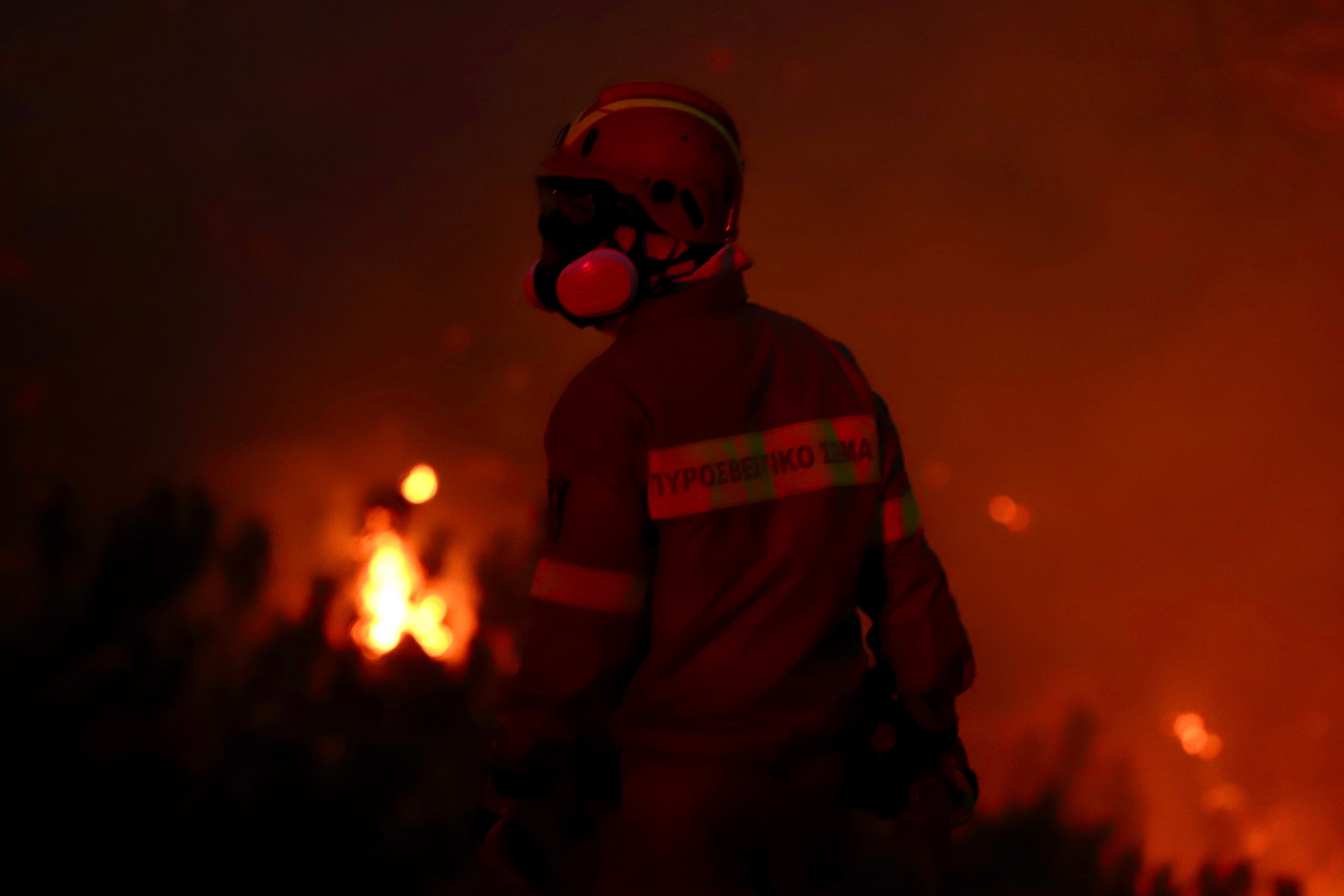 Los fuertes vientos han avivado las llamas en distintas regiones del país, en particular en la isla de Creta.
EFE/EPA/NIKOS CHALKIADAKIS
