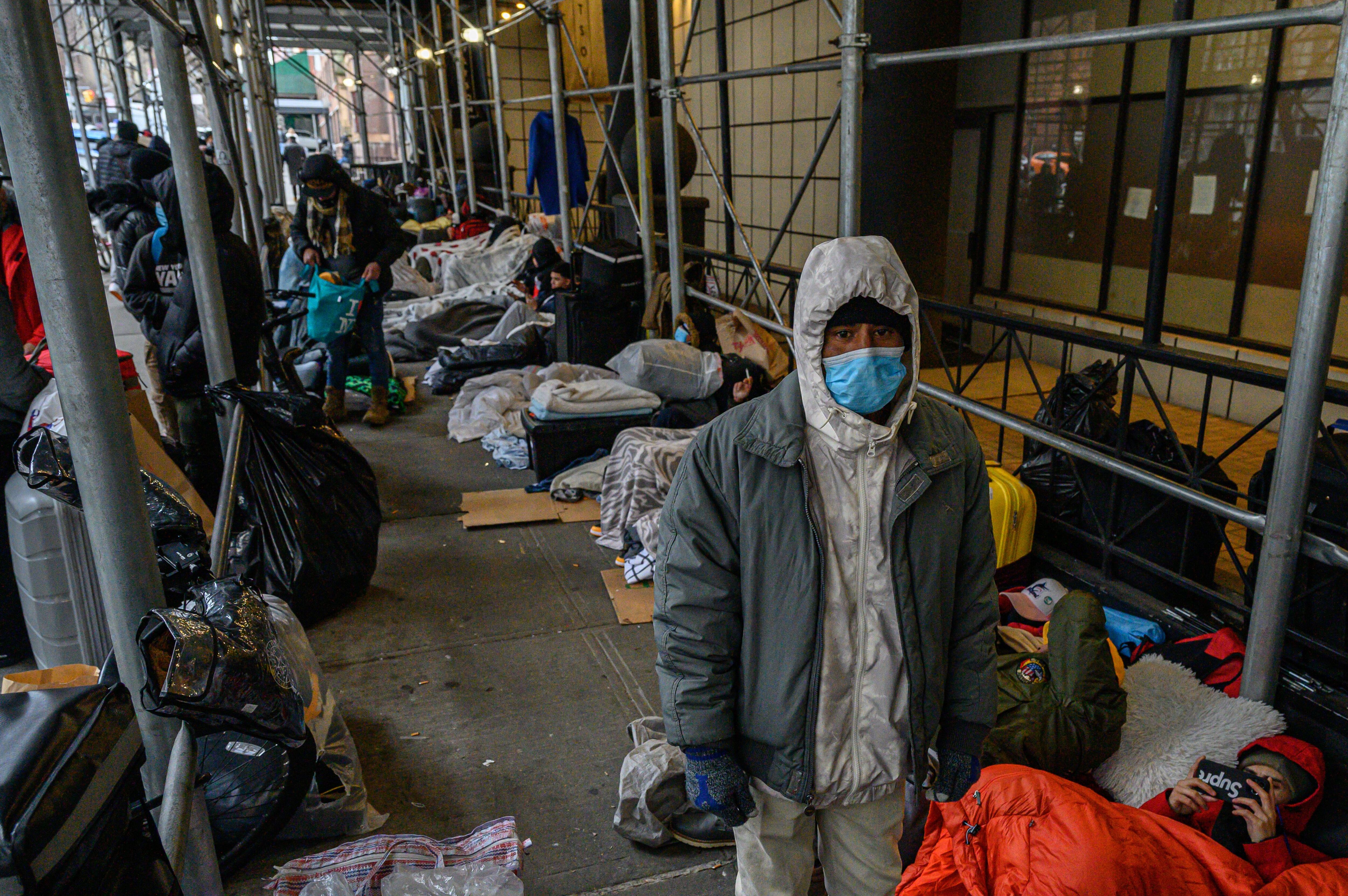 Migrantes en Nueva York.
(Foto:   ED JONES/AFP via Getty Images)