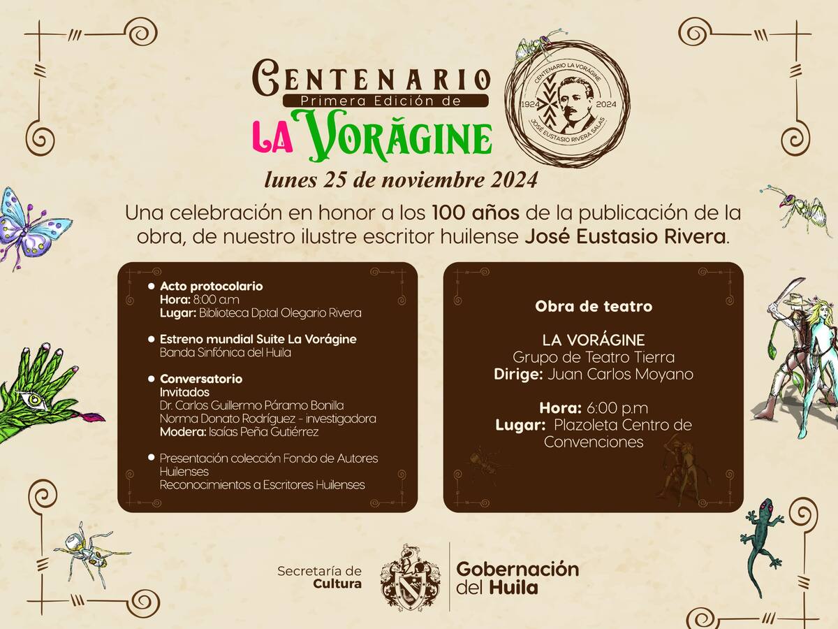 “El Huila celebra por todo lo alto el centenario de La Vorágine”