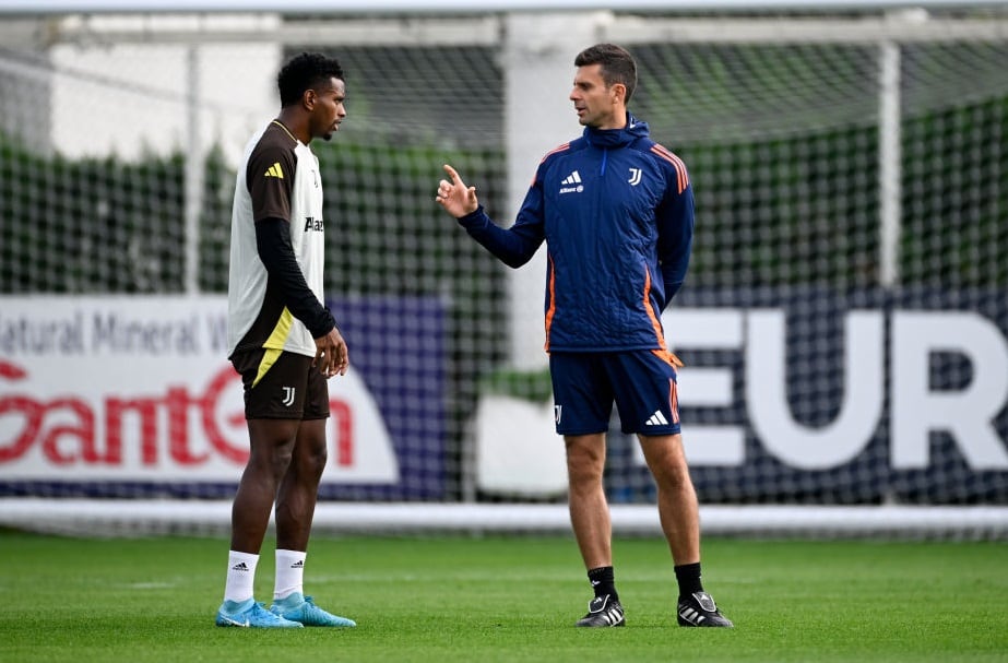 Juan David Cabal y Thiago Motta en entrenamiento de la Juventus / Getty Images