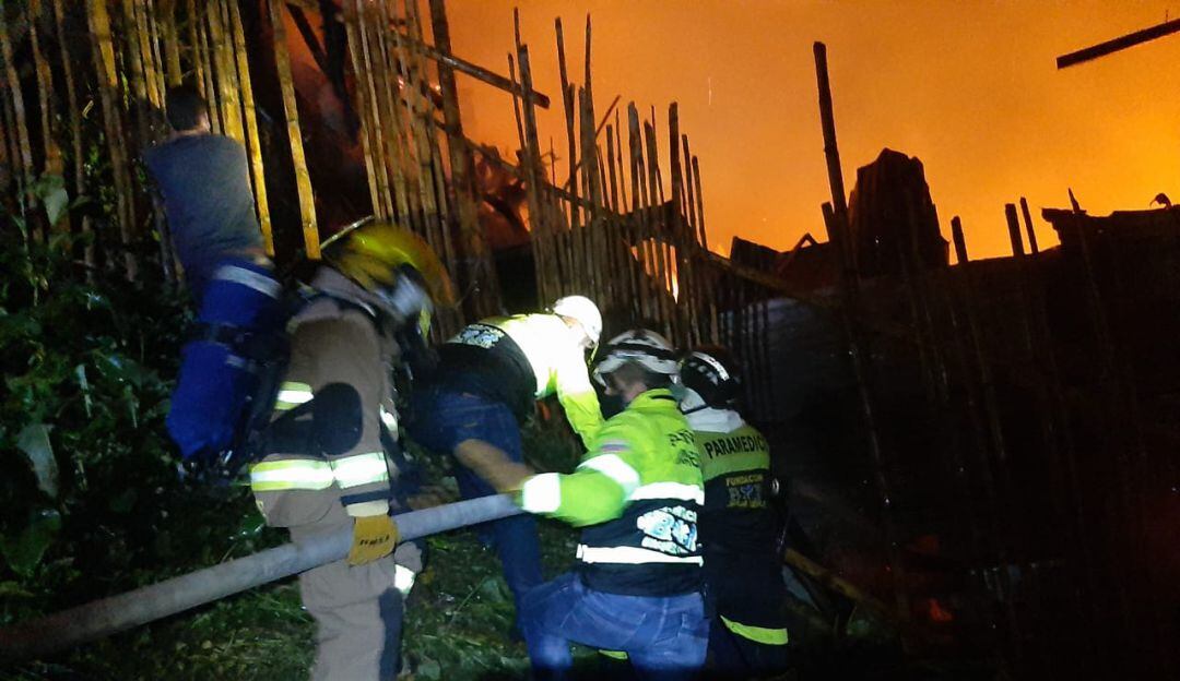 Lugar de la emergencia en La Carrilera, Manizales. Foto: BYR.