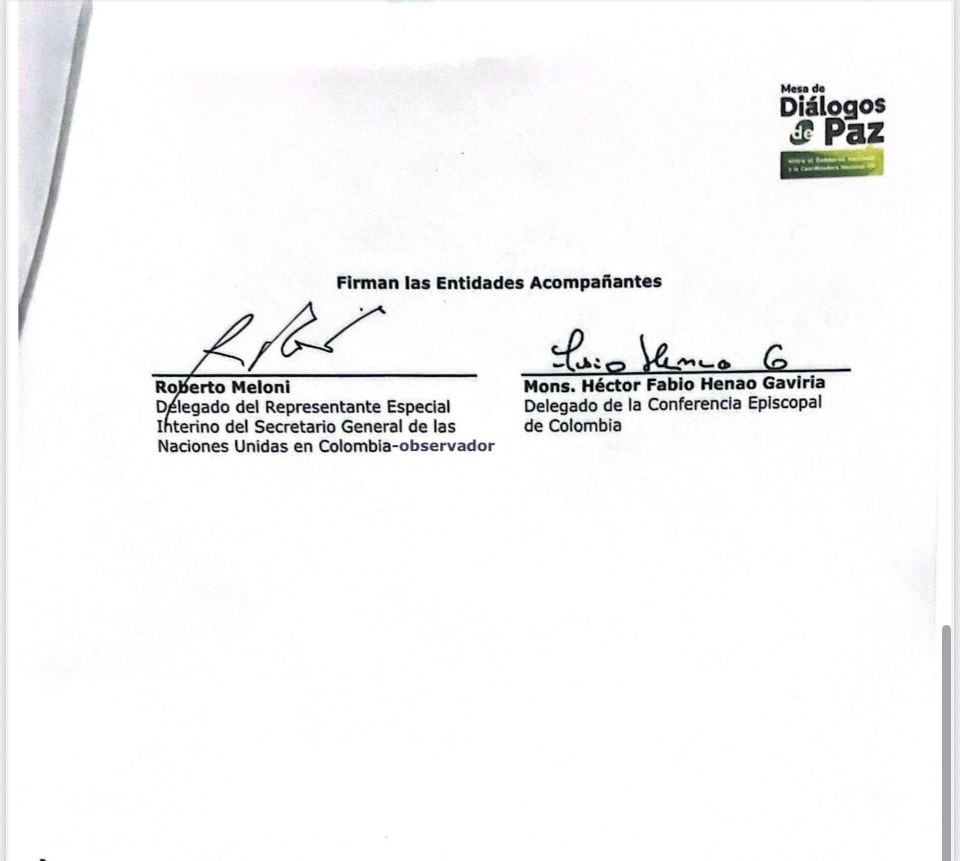 Mesa de Diálogos de Paz entre el Gobierno nacional y la Coordinadora Nacional Ejercito Bolivariano rechaza atentados en Cali y Amalfi