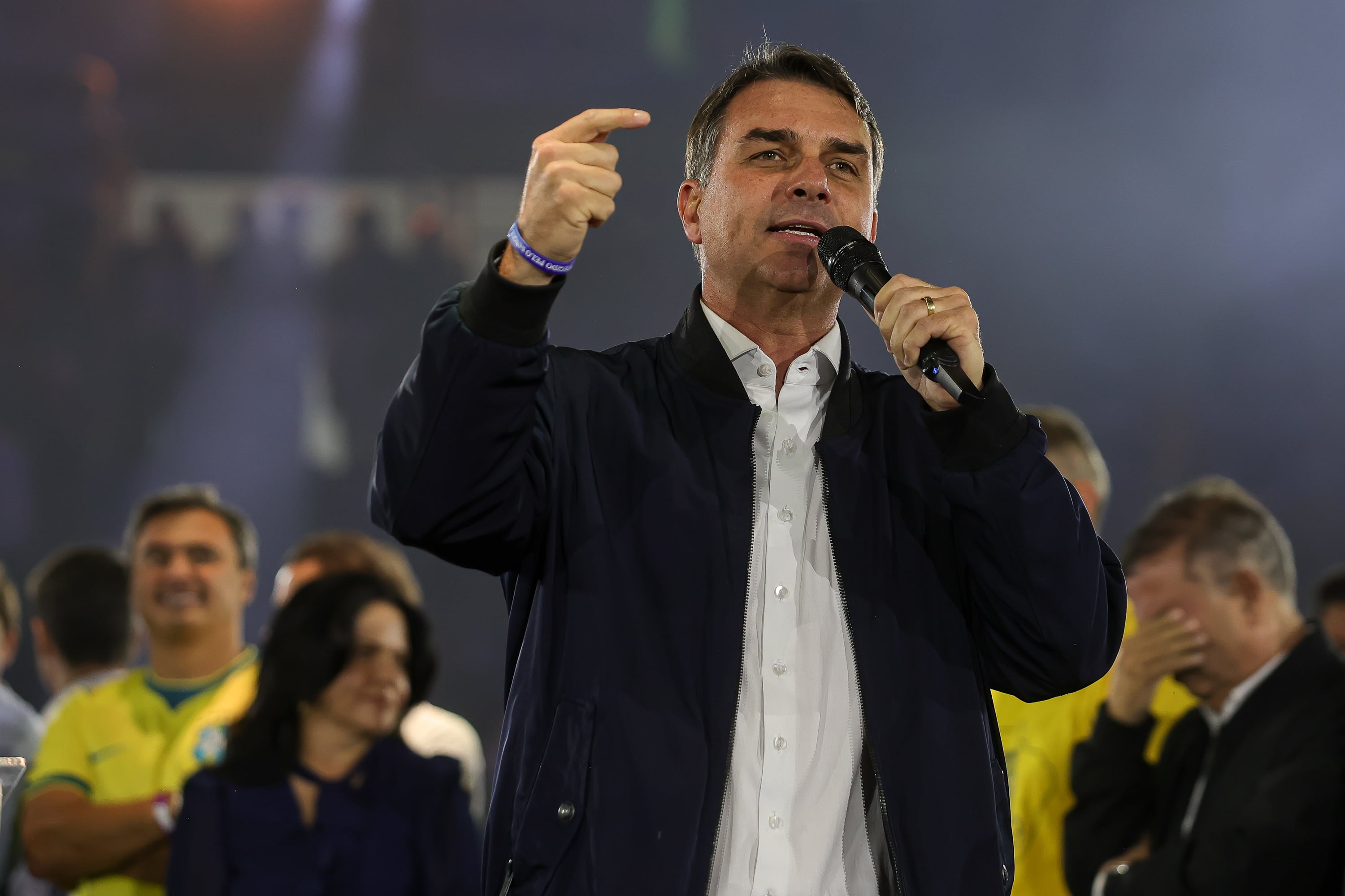Brazilian presidential candidate Flavio Bolsonaro 2026. Imagen tomada de Getty Imagenes (Crédito: NurPhoto / Colaborador)
