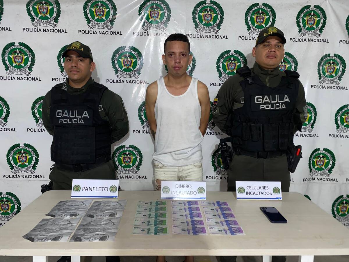 Cae presunto extorsionista de ‘Los Costeños’ durante operativo en Malambo