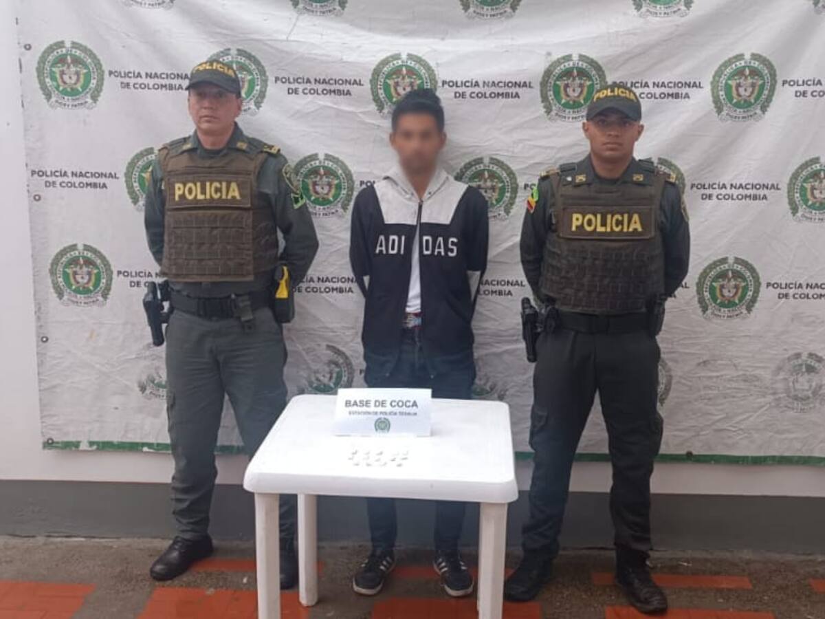 En Tesalia-Huila capturaron a “Moralito”, intentaba comercializar dosis de bazuco