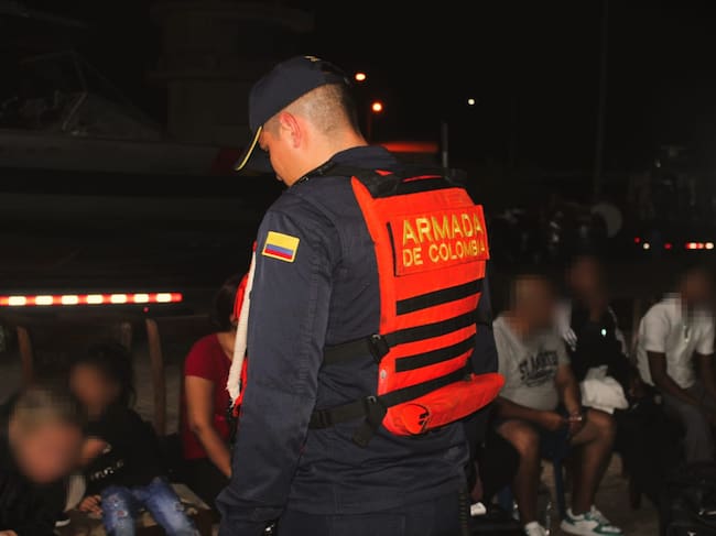 Rescate de 31 migrantes al sur de San Andrés./ Foto: Armada Nacional
